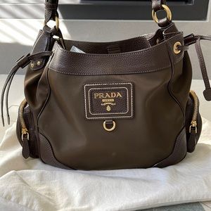 Prada nylon and leather handbag.